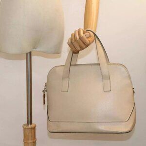CELINE Hand Bag Leather Beige Auth
